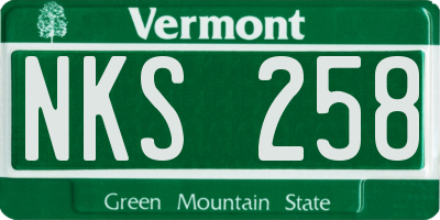 VT license plate NKS258