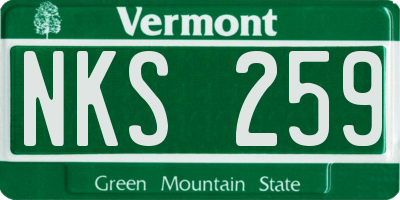 VT license plate NKS259