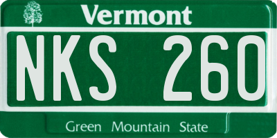 VT license plate NKS260