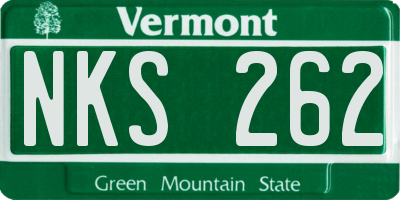 VT license plate NKS262