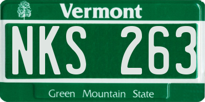 VT license plate NKS263