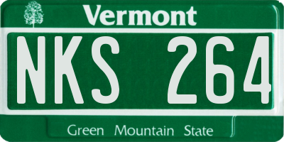 VT license plate NKS264