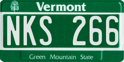VT license plate NKS266