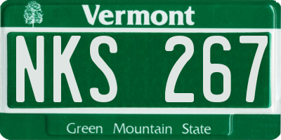 VT license plate NKS267
