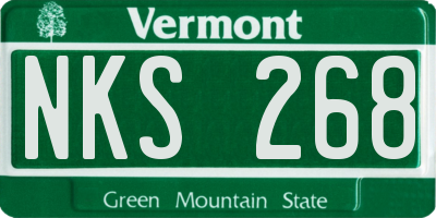 VT license plate NKS268