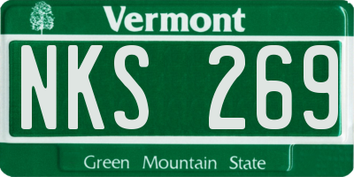 VT license plate NKS269