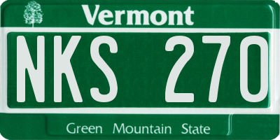 VT license plate NKS270