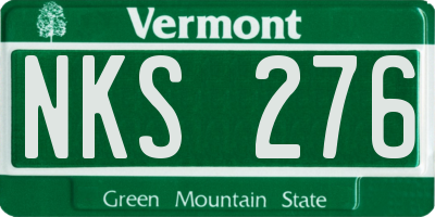 VT license plate NKS276