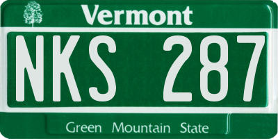 VT license plate NKS287