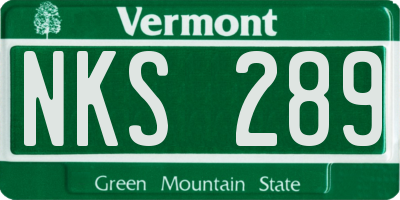 VT license plate NKS289