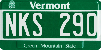 VT license plate NKS290