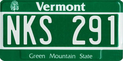VT license plate NKS291