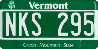 VT license plate NKS295