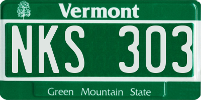 VT license plate NKS303