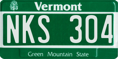 VT license plate NKS304