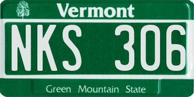 VT license plate NKS306