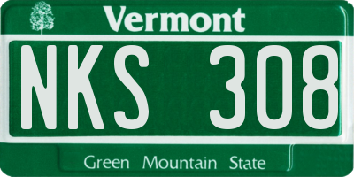 VT license plate NKS308