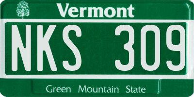 VT license plate NKS309