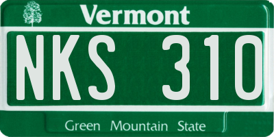VT license plate NKS310