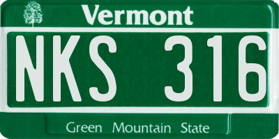 VT license plate NKS316