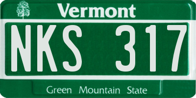VT license plate NKS317