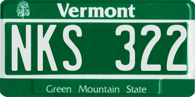 VT license plate NKS322