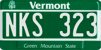 VT license plate NKS323
