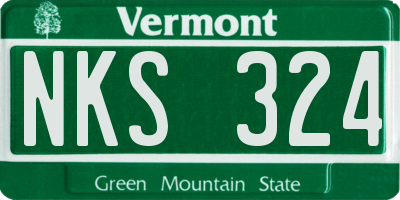 VT license plate NKS324