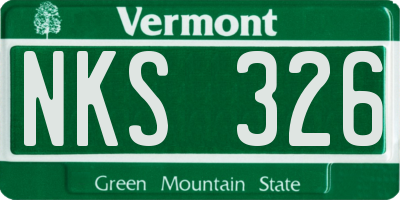 VT license plate NKS326