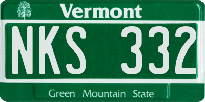 VT license plate NKS332
