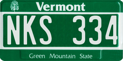 VT license plate NKS334