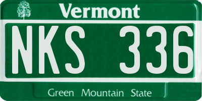 VT license plate NKS336