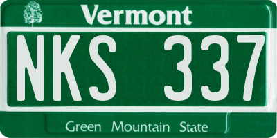 VT license plate NKS337