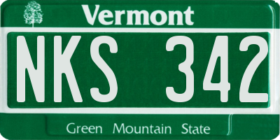 VT license plate NKS342