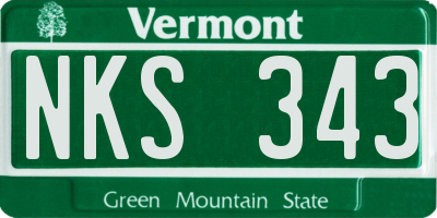 VT license plate NKS343
