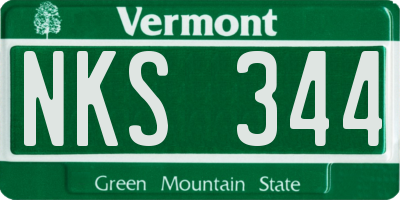 VT license plate NKS344