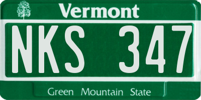 VT license plate NKS347