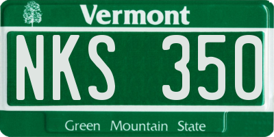 VT license plate NKS350