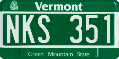 VT license plate NKS351
