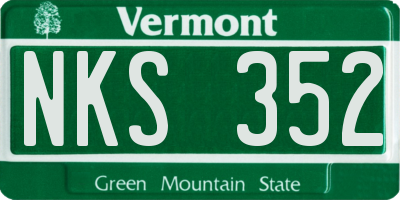 VT license plate NKS352