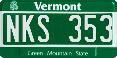 VT license plate NKS353