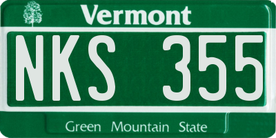 VT license plate NKS355