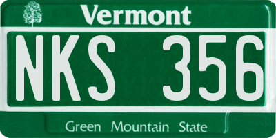 VT license plate NKS356