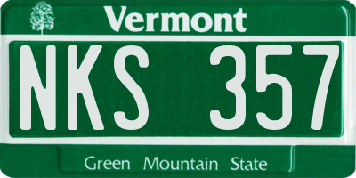 VT license plate NKS357