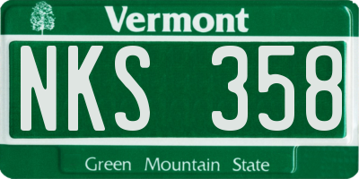 VT license plate NKS358