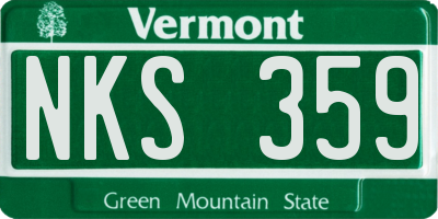 VT license plate NKS359