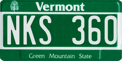 VT license plate NKS360
