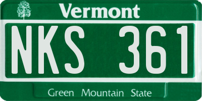 VT license plate NKS361