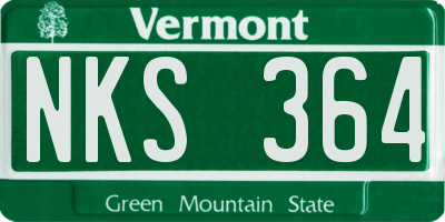 VT license plate NKS364