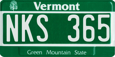 VT license plate NKS365